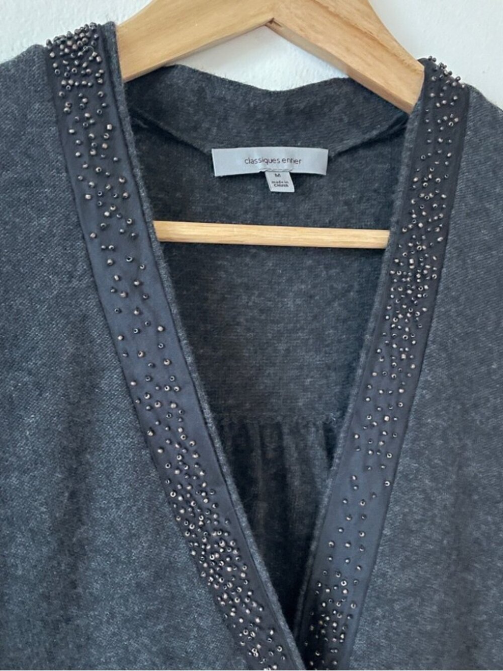 Classiques Entier Beaded Wool Cashmere Cardigan Size M